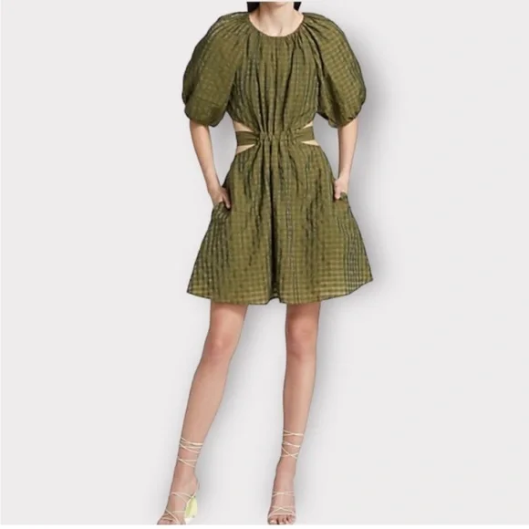 Moon River Small Green Cutout Dress - Picture 1 of 6